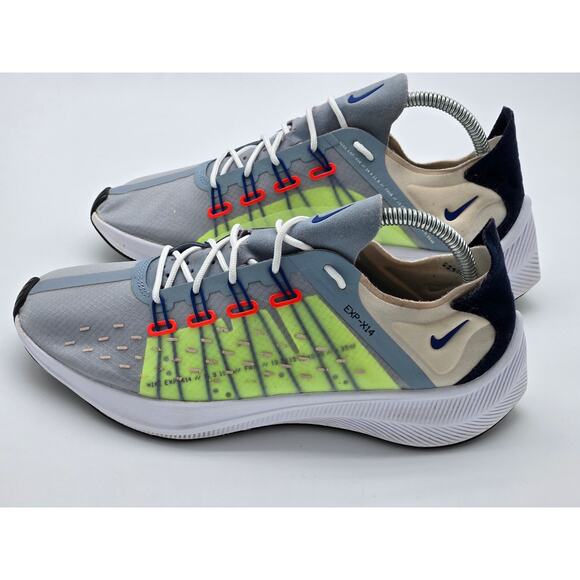 Nike Men's EXP-X14 Obsidian Mist Indigo Force Low Top Running Shoes Sneaker US 8 - Picture 1 of 9